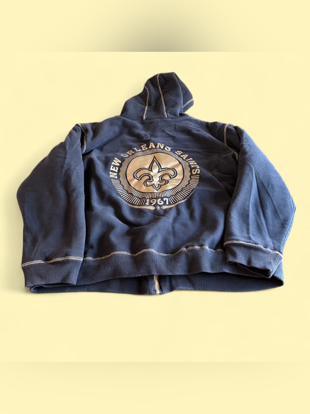 New Orleans Saints Sherpa Lined Zip Hoodie Men’s XL 2XL Black NFL